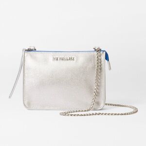 EUC MZ Wallace Silver Metallic Crossbody Bag